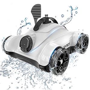 WYBOT Grampus 400 Robot Piscina, Super Aspirazione da 150W, Doppio Motore, 3 Opzioni di Durata del Lavoro, Angolo degli Ugelli Regolabile, Perfetto per Piscine con Fondo Piatto.