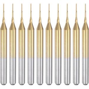 QUARKZMAN 10pz 0,5mm Fresa Carburo Titanio con Rivestimento Fresa Incisione Punte Router CNC per Macchina PCB, Attacco da 1/8