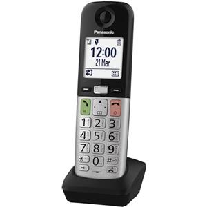 Panasonic KX-TGUA40EXB - Combinata aggiuntiva per telefoni digitali wireless KX-TGU430/KX-TGU410, display LCD, chiamata preferita, compatibile con apparecchi acustici, unità principale richiesta, nero