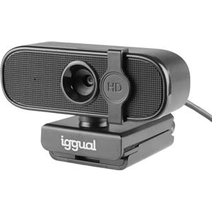 iggual - Webcam Full HD 1080p con Microfono Integrato, Fotocamera Web USB per PC con Copriobiettivo e Base Flessibile Compatibile con Treppiede, Ideale per Videocall e Streaming