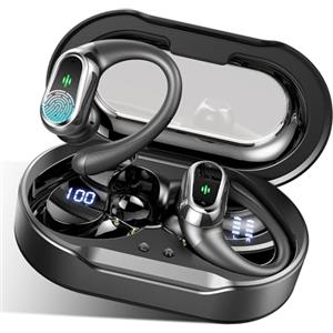 Rolosar Cuffie Bluetooth Sport, Auricolari Bluetooth 5.4 ENC Riduzione del Rumore Mic, 50 Ore Cuffie Wireless con HiFi Stereo, Cuffiette Senza fili con IP7 Impermeabili, Controllo Touch, Display LED