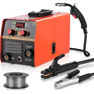 Vothen Saldatrice MIG 3 in 1, Vothen Saldatrice a Filo Continuo 20-200A, MMA LIFT TIG Saldatore 220V con 0,5 kg di filo animato per principianti e saldatori professionisti