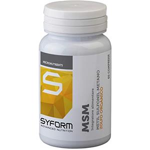 SYFORM Srl SYFORM MSM INTEGRATORE ALIMENTARE 60 CPS Zolfo organico per infiammazioni articolari e alterazioni cutanee. Metil Sulfoni Metano, contrasta infiammazioni articolari e alterazioni cutanee