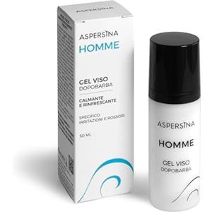 Pharmalife Research Aspersina Homme Gel Viso Dopobarba, Rinfrescante e Calmante, Specifico per Irritazioni e Rossori 50 ml.