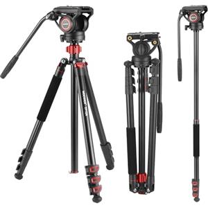 NEEWER Treppiede Monopiede Video con Testa Fluida da 72
