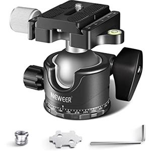 NEEWER Testa Sfera per Treppiede a Basso Profilo, Testa Sferica in Metallo da 36mm Compatibile con Piastra a Sgancio Rapido Arca da 1/4