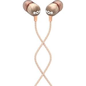 Marley House of Marley Jamaica Cuffie In Ear, Auricolari con Filo, Microfono Incorporato, Isolamento Acustico, Cuscinetto da 9.2 mm, 2 Misure in Silicone, Cavi Antigroviglio, Materiale Riciclato, Rame