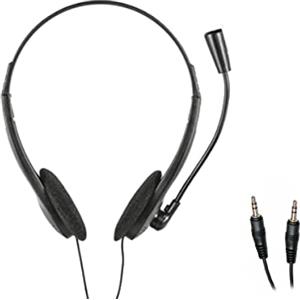 ZOREI Cuffia con Microfono per PC, Doppio Jack 3,5mm, Audio e Microphone Separato, Auricolari Tradizionale