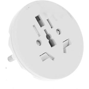A2ZWORLD Adattatore Universale da Viaggio (Colore Bianco) Da Spina Schuko 16A A Presa UK USA AUS CN Max 2300W