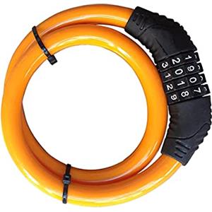 CARALL Lucchetto per bicicletta a combinazione a 4 cifre, cavo lungo 60 cm, diametro 11 mm, per bicicletta scooter, colore assortito (11 x 600 mm)