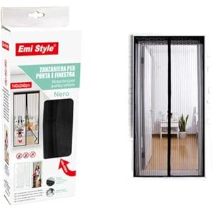 A2ZWORLD Tenda Zanzariera Magnetica Per Porta, 140X240cm, Colore nero, Zanzariera Anti Insetti Con Adesivo, Facile da Installare