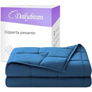 Dailydream Coperta ponderata terapeutica cotone, 4,5 kg, per adulti, 135 x 200 cm, blu