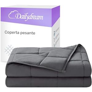 Dailydream Coperta ponderata terapeutica Dailydream in cotone, 6 kg, per adulti, 135 x 200 cm, grigio