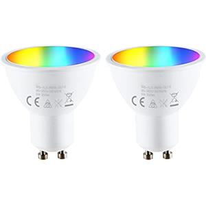 LEDLUX 2 Pezzi GU10 WIFI Led Spot, Lampade LED Intelligenti, RGB + CCT, Dimmabili tramite App, Compatibili con Amazon Alexa e Google Home (5)