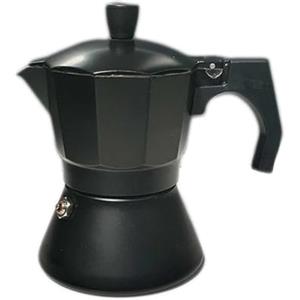 A2ZWORLD Caffettiera Moka in Alluminio, Colore Nero, NON Adatta al Piano a Induzione (3 Tazze)