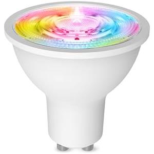 MeanWell Lampada Led GU10, Compatibile con ZigBee 3.0, Colori RGB+CW, Compatibile con TUYA, Cpompatibile con Smart Life, AC 90-250V, 50/60HZ, 5W, 50X55mm, IP20