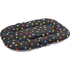 Baroni Home Cuscino Ovale per Cani e Gatti Tessuto Taglia, Imbottito con Morbido Foam, Utilizzabile su Entrambi i Lati (57x90x8 cm, Grigio e Stelle)