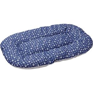 Baroni Home Cuscino Ovale per Cani e Gatti Tessuto Taglia, Imbottito con Morbido Foam, Utilizzabile su Entrambi i Lati (47x70x8 cm, Grigio e Zampine)