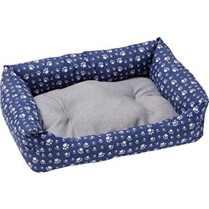 Baroni Home Cuccia per Cane in tessuto Taglia, Morbido Divano per Cani, Comodo, per Camera da Letto Salotto Corridoio, Lavabile (45X60 cm, Grigio e Zampine)