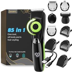 Yabife Rasoio per barba e baffi con 3 inserti 40 regolazioni di lunghezza precise, impermeabile, 240 minuti di durata della batteria - rasoio professionale per uomini e donne