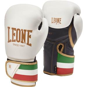 LEONE 1947 Guantoni da Boxe Unisex - Adulto, 10 OZ, Imbottitura in Poliuretano, Chiusura in Velcro, Bianco