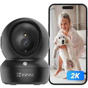 EZVIZ C6N Telecamera Wi-Fi Interno 2K Videocamera Sorveglianza Interno Pan/Tilt/Zoom Compatibile con Alexa, Rotazione a 360°, Visione Notturna, Tracciamento del Movimento e Audio Bi-direzionale