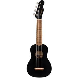 Fender Ukulele Venice Soprano - Colore nero, Include lezioni virtuali gratuite su Fender Play