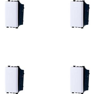 A2ZWORLD 4 Pezzi Pulsante 10A, Compatibile Con Vimar Arke, Colore Bianco