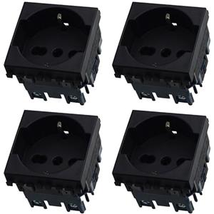ZOREI 4 Pezzi Presa Schuko 2P+T 16A, Compatibile Con Vimar Arke, Colore Nero