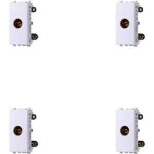 A2ZWORLD 4 Pezzi Presa TV Terminale Femmina, Compatibile Con Vimar Arke, Colore Bianco