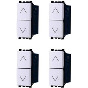 A2ZWORLD Serie Civile Frutti Prese Interruttori Deviatori, Compatibile Con Vimar Arke Bianco (4, Copritasti Copriforo)