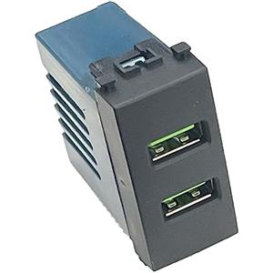 ZOREI 1 Pezzo Modulo Presa Caricatore Doppio USB 5V 2,1A, Compatibile Con Vimar Arkè, Colore Nero