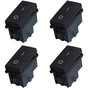 ZOREI 4 Pezzi Interruttore 16A Bipolare, Compatibile Con Vimar Arke, Colore Nero