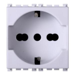 A2ZWORLD 1 Pezzo Presa Schuko 2P+T 16A, Compatibile Con Vimar Arkè, Colore Bianco