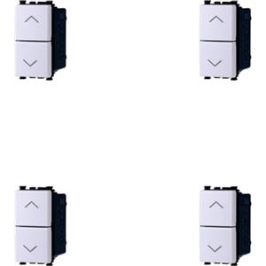 A2ZWORLD 4 Pezzi Pulsante Interbloccato Doppio Saliscendi, Compatibile Con Vimar Arke, Colore Bianco