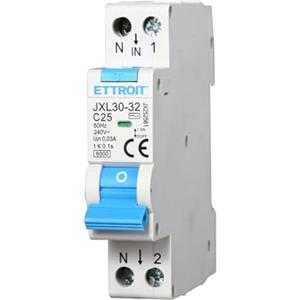A2ZWORLD ZOREI Interruttore Magnetotermico Differenziale, 1P+N 220V Da 1 Modulo DIN, RCBO 1P+N 6kA 30mA C25 25A
