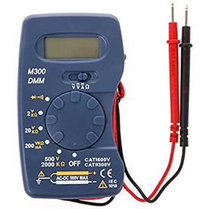 A2ZWORLD Mini Multimetro Digitale Tascabile M300, Tester Universale Piccolo e Leggero, Display LCD