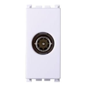 A2ZWORLD 1 Pezzo Presa TV Passante Maschio, Compatibile Con Vimar Arkè, Colore Bianco