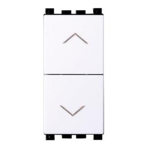 A2ZWORLD 1 Pezzo Pulsante Interbloccato Doppio Saliscendi, Compatibile Con Vimar Arkè, Colore Bianco
