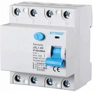 ETTROIT INTERRUTTORE MAGNETOTERMICO DIFFERENZIALE PURO SALVAVITA PER BARRA DIN 4 MODULI 4P 40A 415V 300mA 6KA
