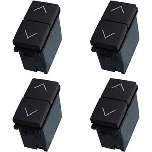 ZOREI 4 Pezzi Commutatore 2P 10A Pulsante Tapparelle, Compatibile Con Vimar Arke, Colore Nero