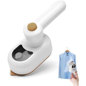 Idota Mini ferro da stiro a vapore da viaggio, piastra da viaggio, mini ferro da stiro a vapore leggero, suola antiaderente, riscaldamento rapido, 50 ml, per casa e viaggi (bianco)