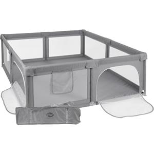 Ms BabyWorld Parco giochi XXL - 180 x 200 - Box per bambini molto grande e alto - pieghevole - Parco giochi per bambini Sicuro, con gattini e finestra a rete e borsa di trasporto