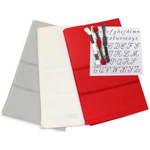 hobbymio.it 3 Pezzi di Strofinacci da Cucina da Ricamare a Punto Croce con 3 Matassine di filo e Schema Ricamo, Set di 3 Canovacci con Tela Aida + 3 Matassine di filo + 1 Schema Alfabeto (MIX 4)