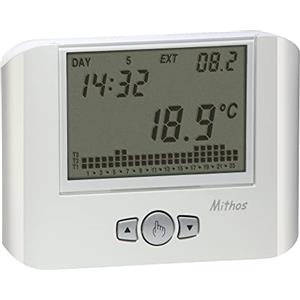 VEMER VE328100 MITHOS - Cronotermostato da Parete, Programmazione Settimanale, Alimentazione Batteria, Bianco