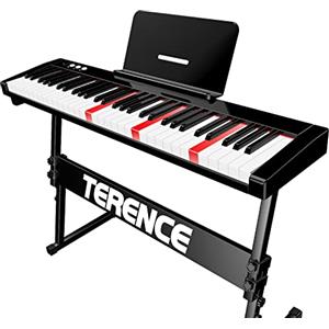 TERENCE Pianoforte Digitale Portatile 61 Tasti semi-pesati con Supporti e batteria da 1800 mAh Tastiera e interfaccia MIDI e supporto per spartiti Bluetooth Borsa adesiva Cavo audio Auricolari