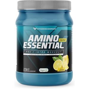 VitaminCompany - Amino Essential Drink, Aminoacidi Essenziali in Polvere BCAA, Formula Arricchita con Glutammina, Citrullina e Taurina, Anche per Vegani, Gusto Limone, 315 grammi