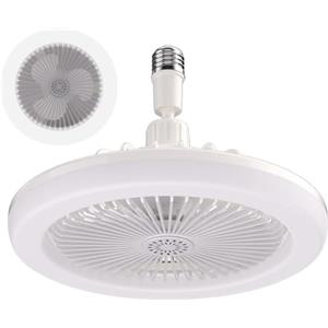 Doiyislem Ventilatore soffitto con luce - 30 W, ventilatore soffitto con lampada E27 | Ventilatore lampadario, minis ventilatore da soffitto LED per bagno/camera da letto/soggiorno/garage/cucina