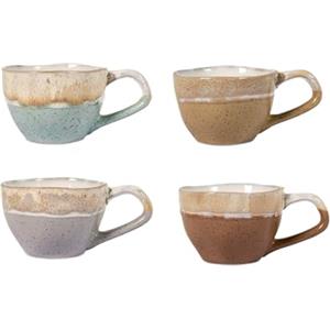 H&h set 4 tazze caff malika in stoneware assortiti cc110
