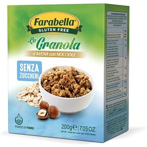 Farabella Granola d'Avena e Nocciole - Senza Glutine, Senza Zuccheri, Senza Lattosio